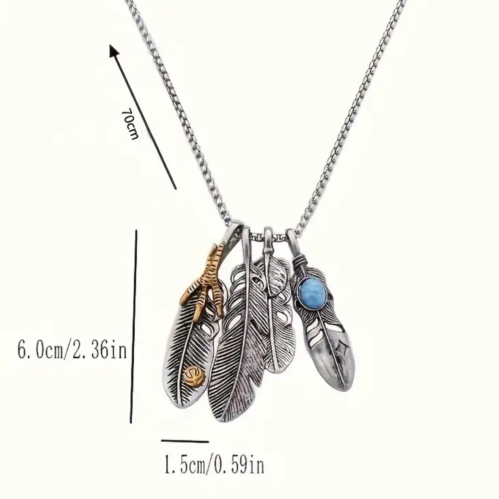 Silver Feather Pendant Necklace. - Picture 5 of 7